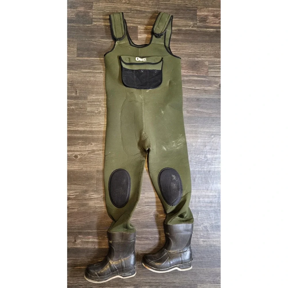 Orvis Neoprene Chest Waders Mens Large Green Felt Sole Thinsulate Fishing